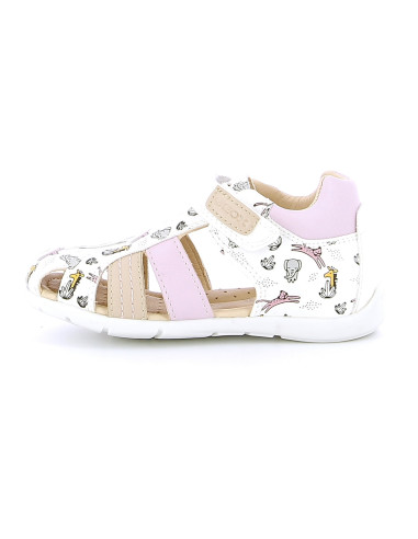 Sandales & nu-pieds Bebe fille GEOX ELTHAN B151QD Blanc White pink Taille  19 Couleur fournisseur White pink